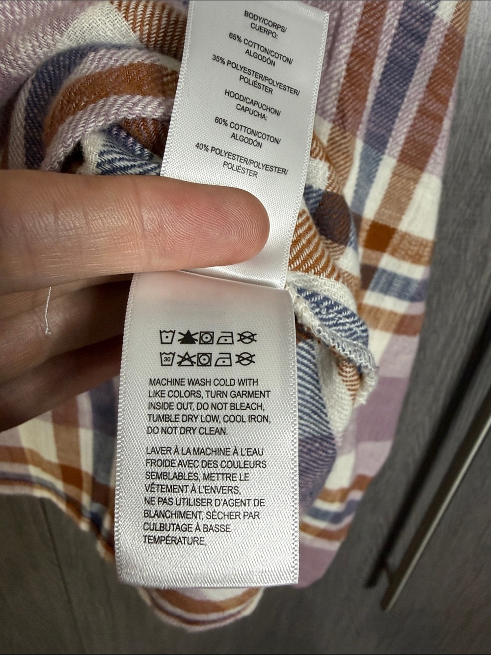 NWT lucky brand cropped plaid hoodie in pink plaid Women's Large - Picture 9 of 10